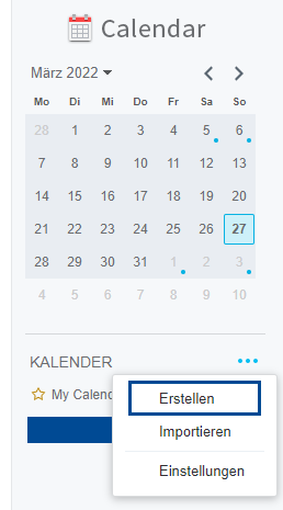 Calendar - Erstellen